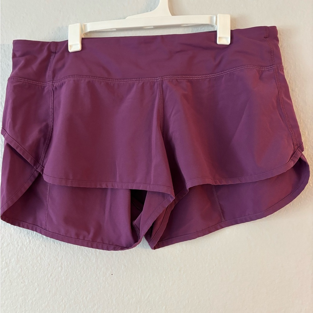 Lululemon Athletica Purple Athletic Shorts with Layered Design